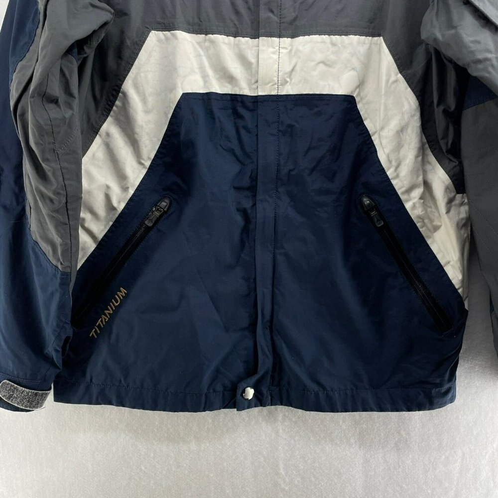 Columbia Navy Blue Gray White Kids Raincoat - Picture 4 of 10